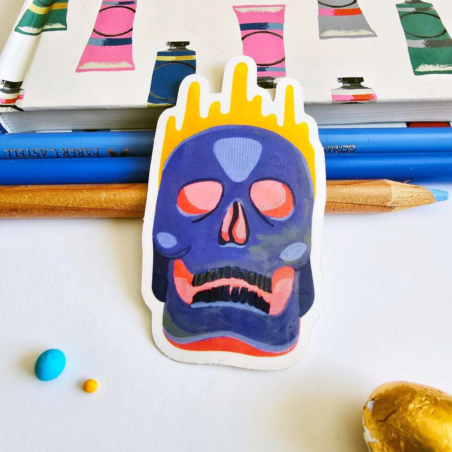 Purple Skull Sticker
