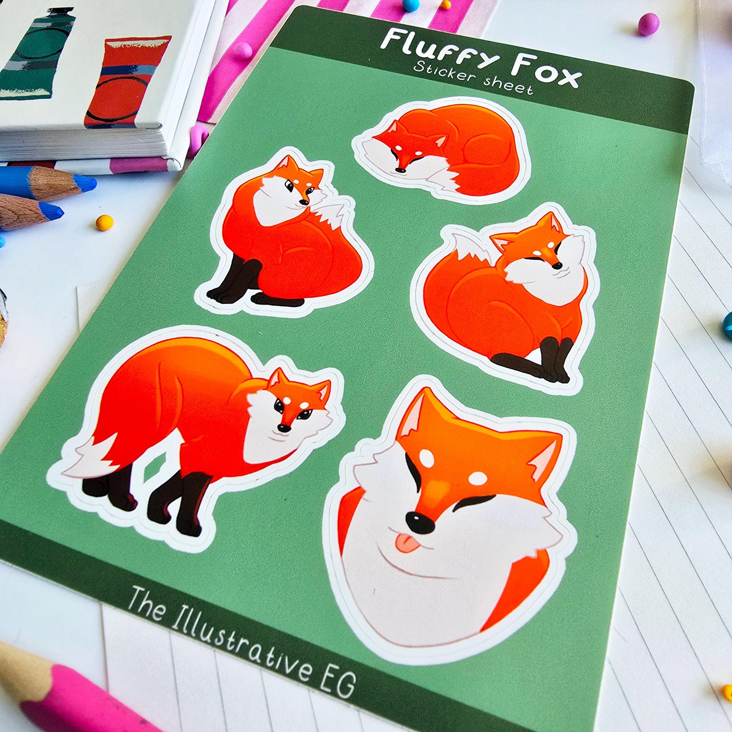 Fluffy Fox Sticker Sheet