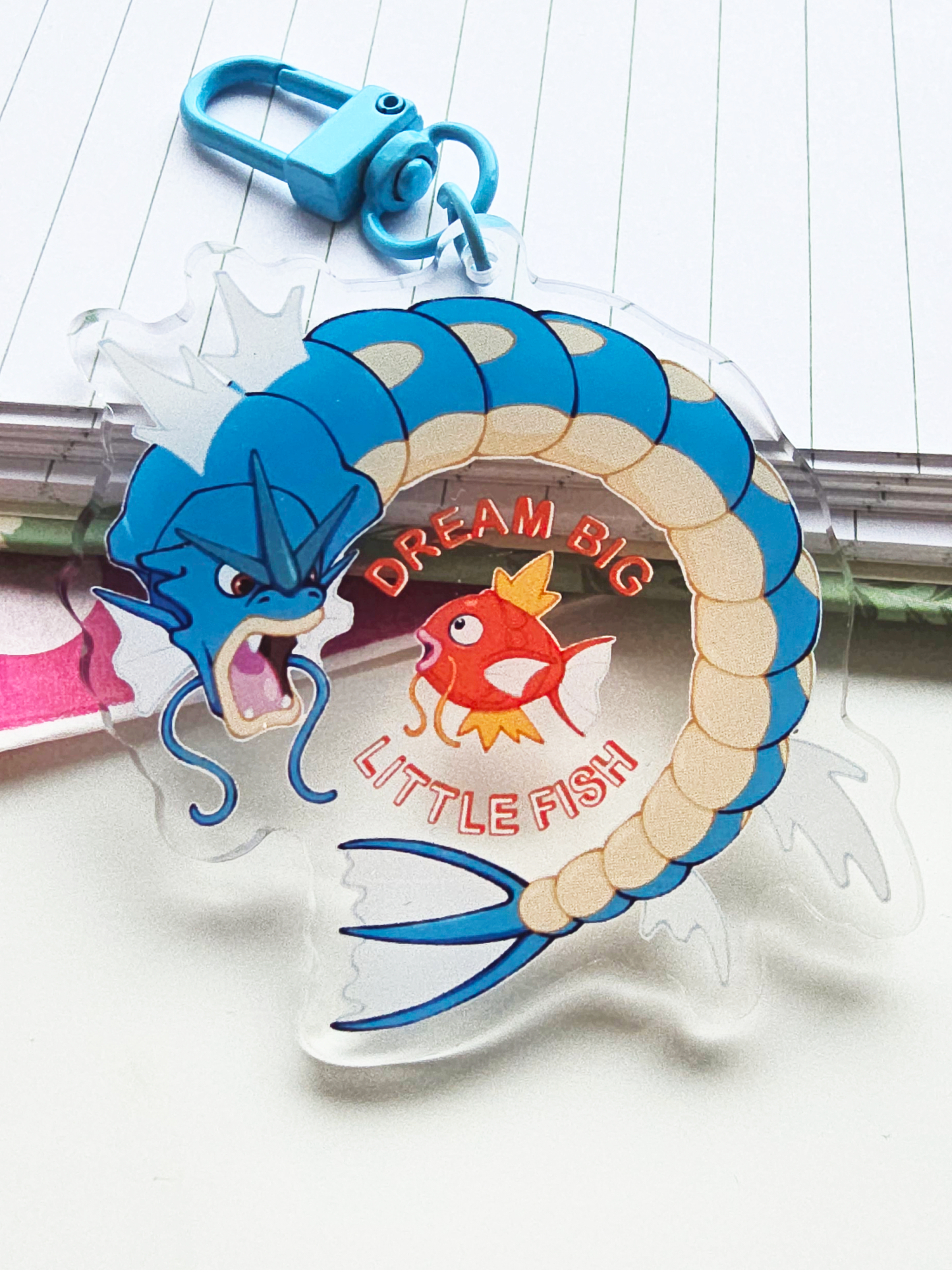 Dream Big Little Fish: Gyarados and Magikarp Keychain