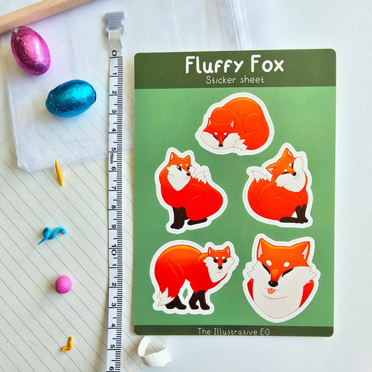 Fluffy Fox Sticker Sheet