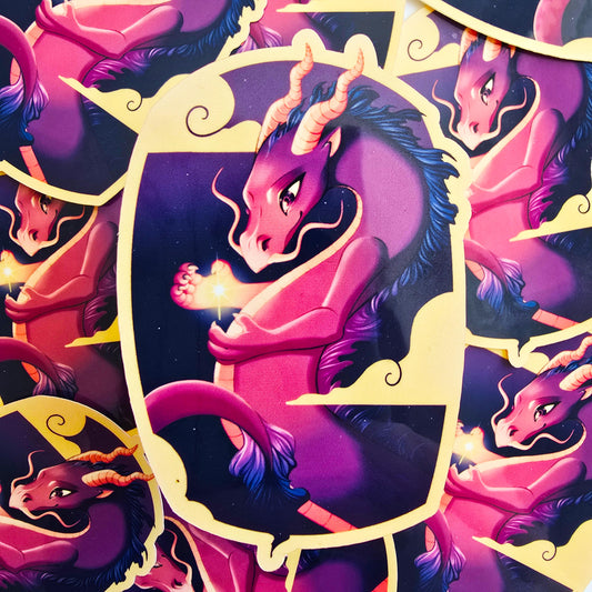 Cosmic Purple Dragon Sticker