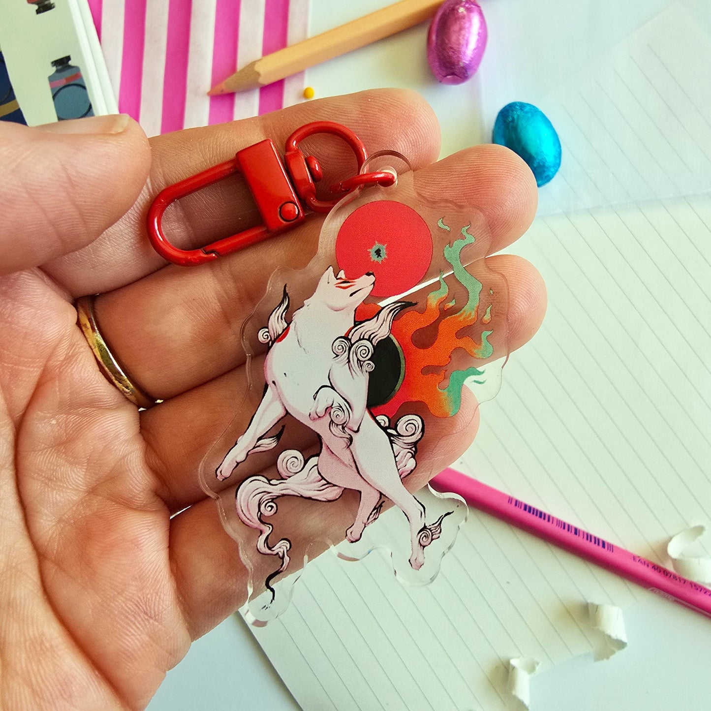 Okami Amaterasu Keychain