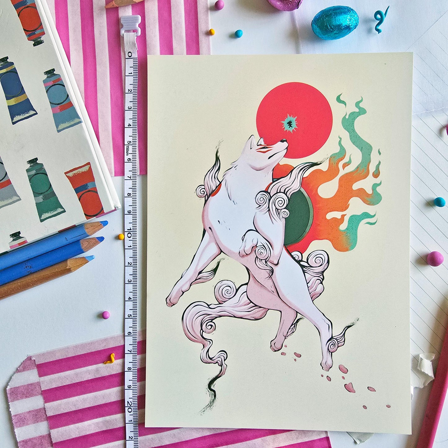 Okami Amaterasu Art Print