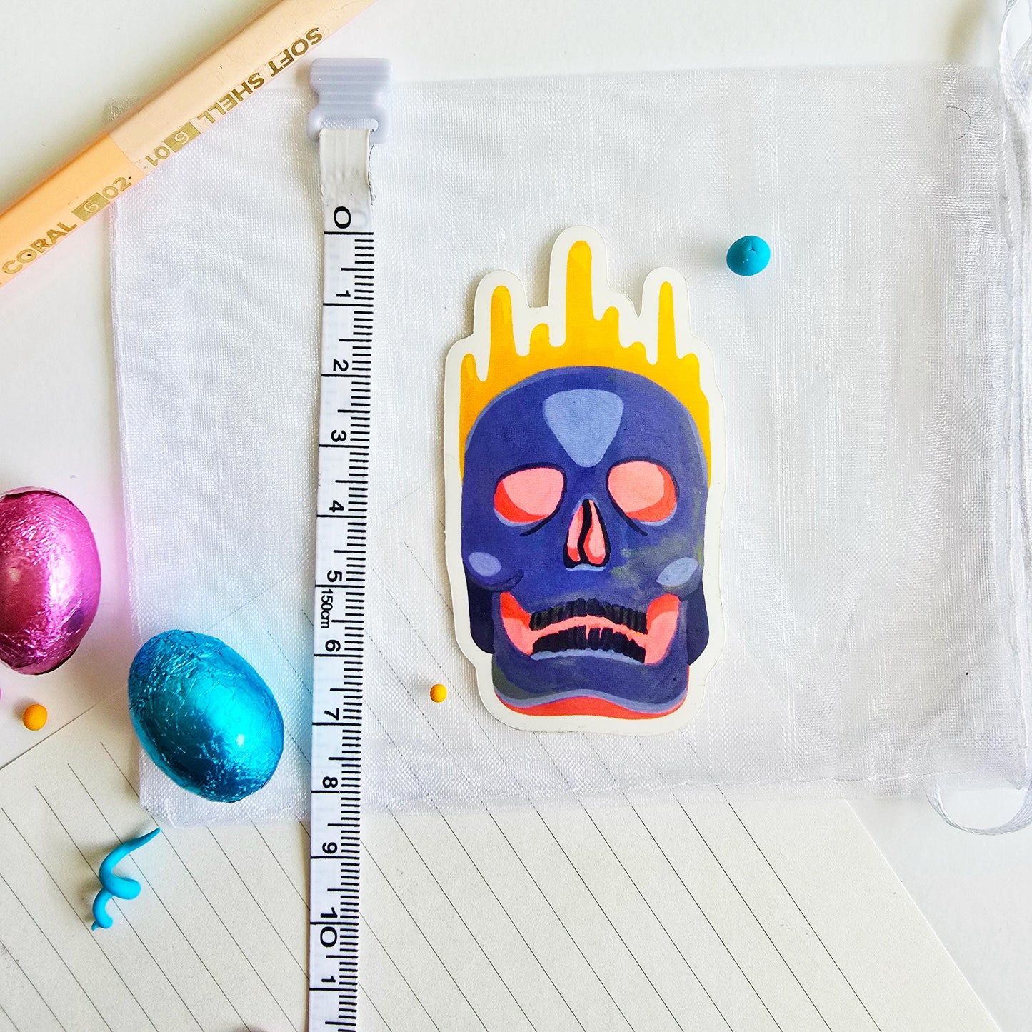 Purple Skull Sticker