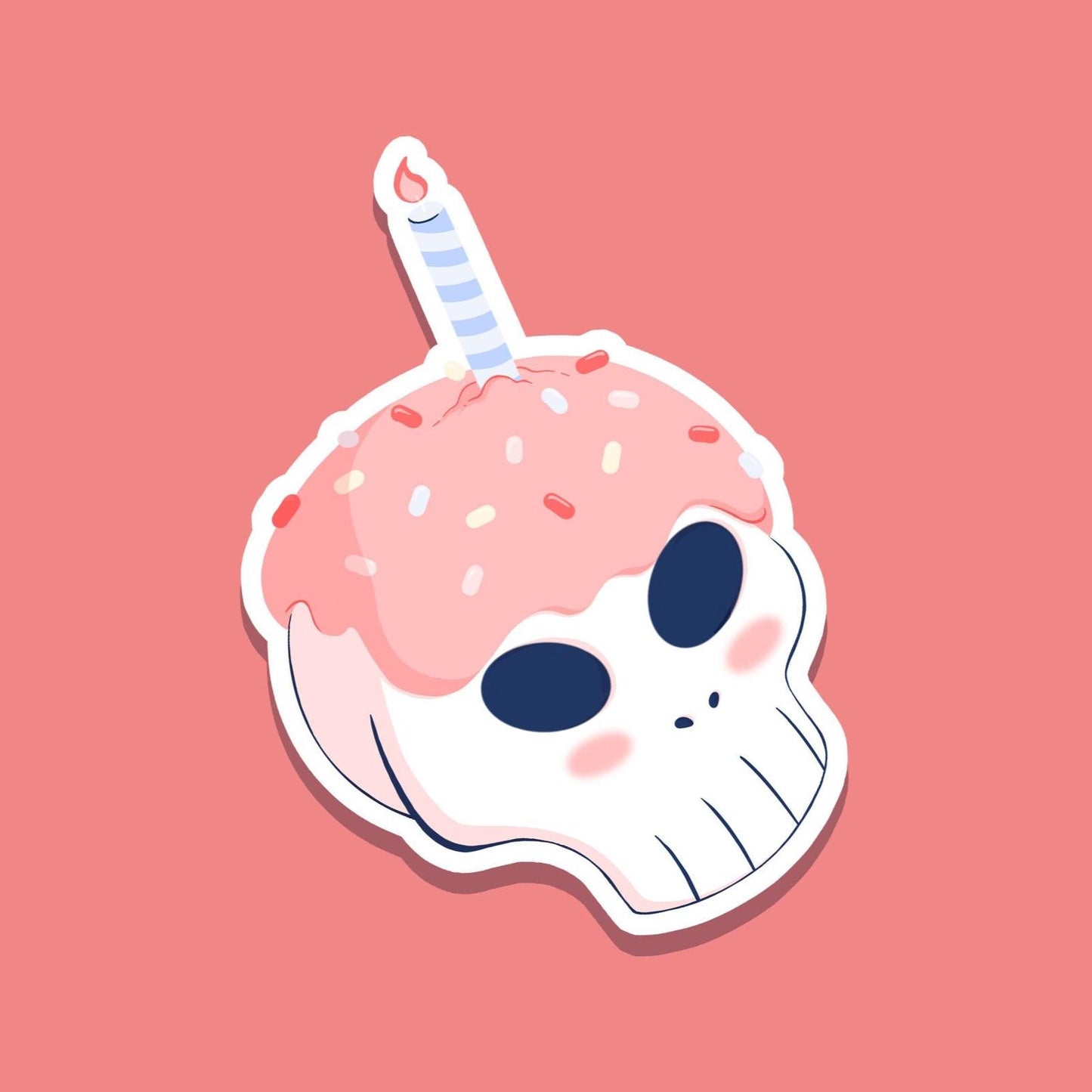Pink Cupcake Skull Sticker
