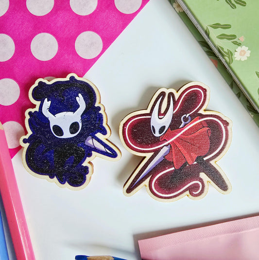 Hollow Knight and Silksong Wooden Magnets