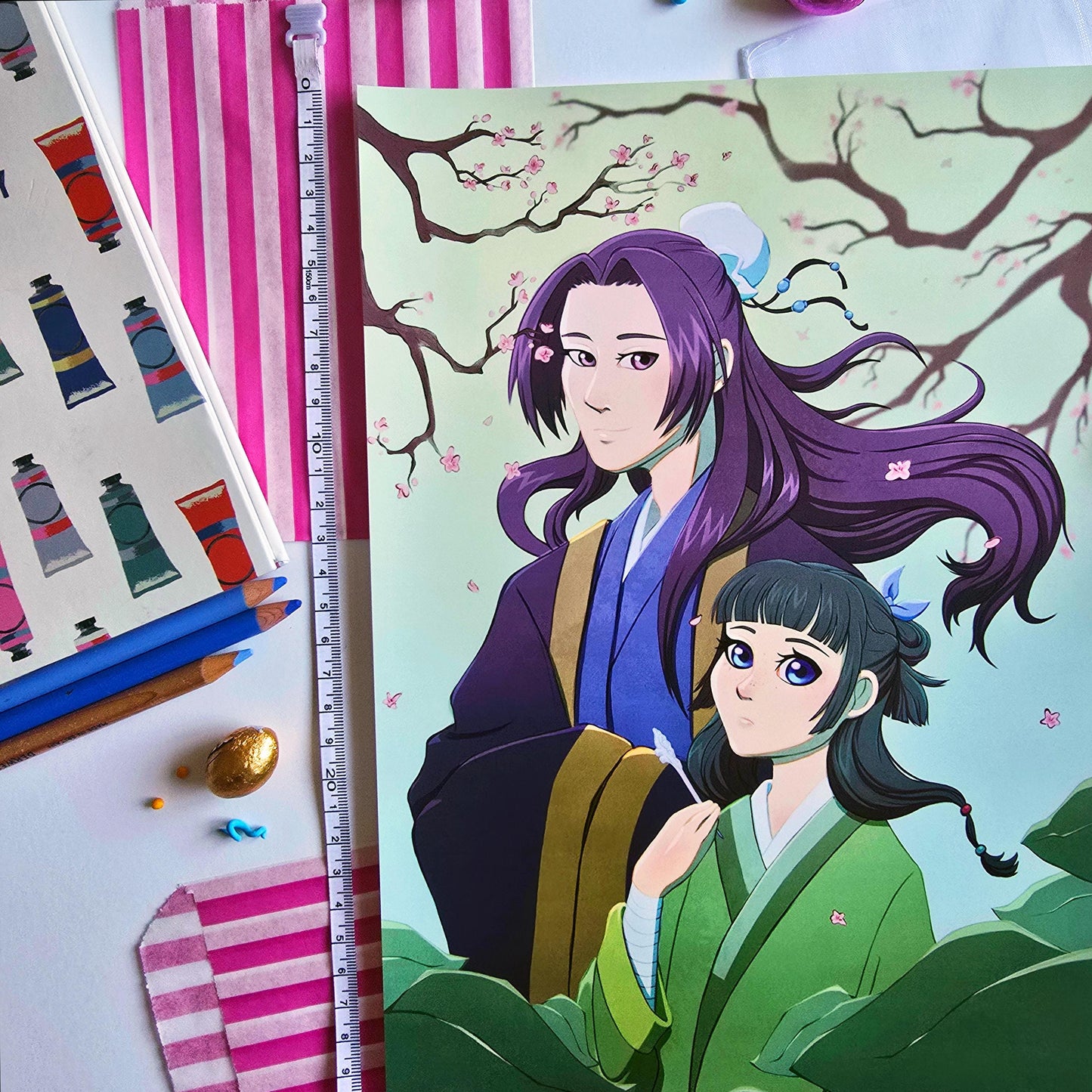 Apothecary Diaries Maomao and Jinshi Art Print
