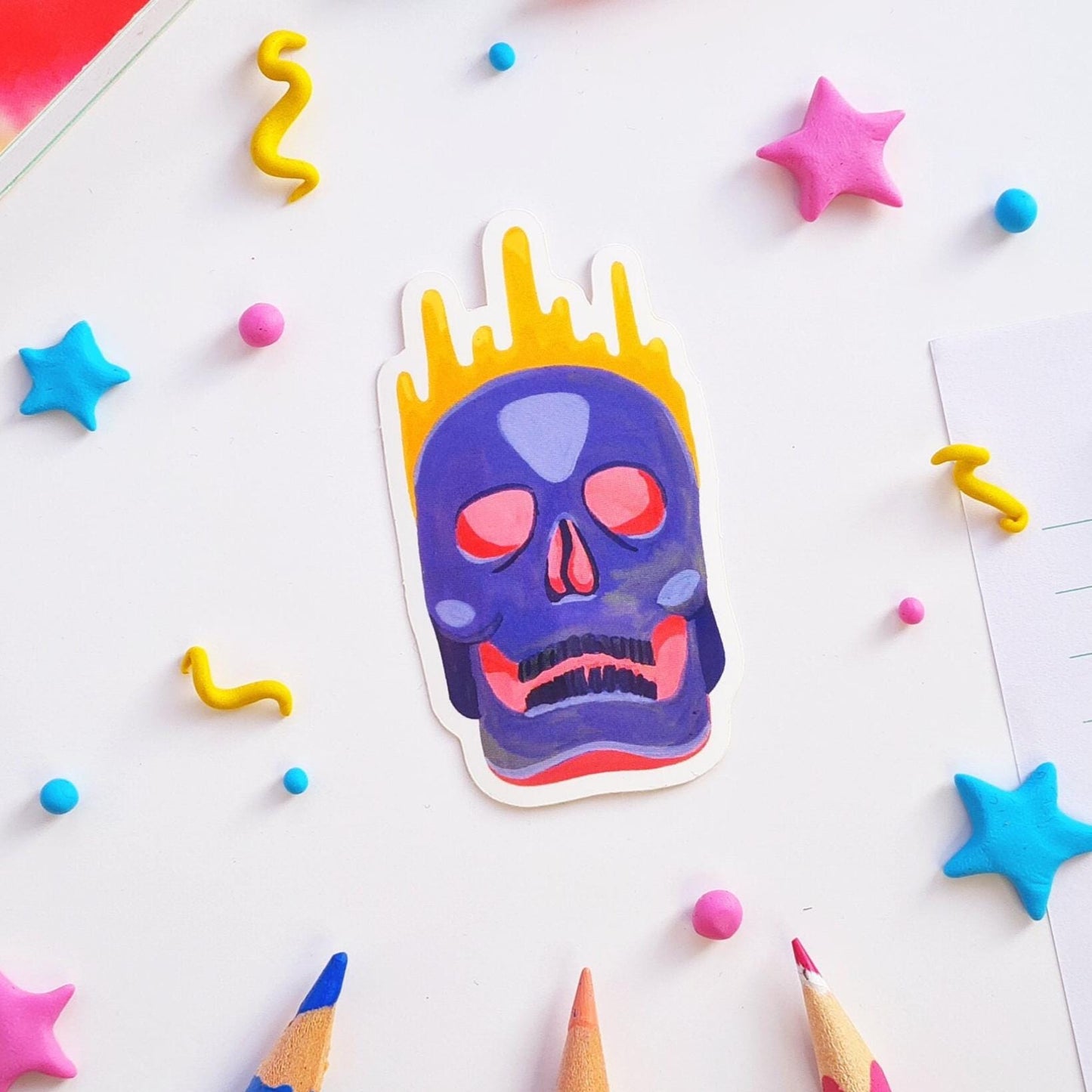 Purple Skull Sticker