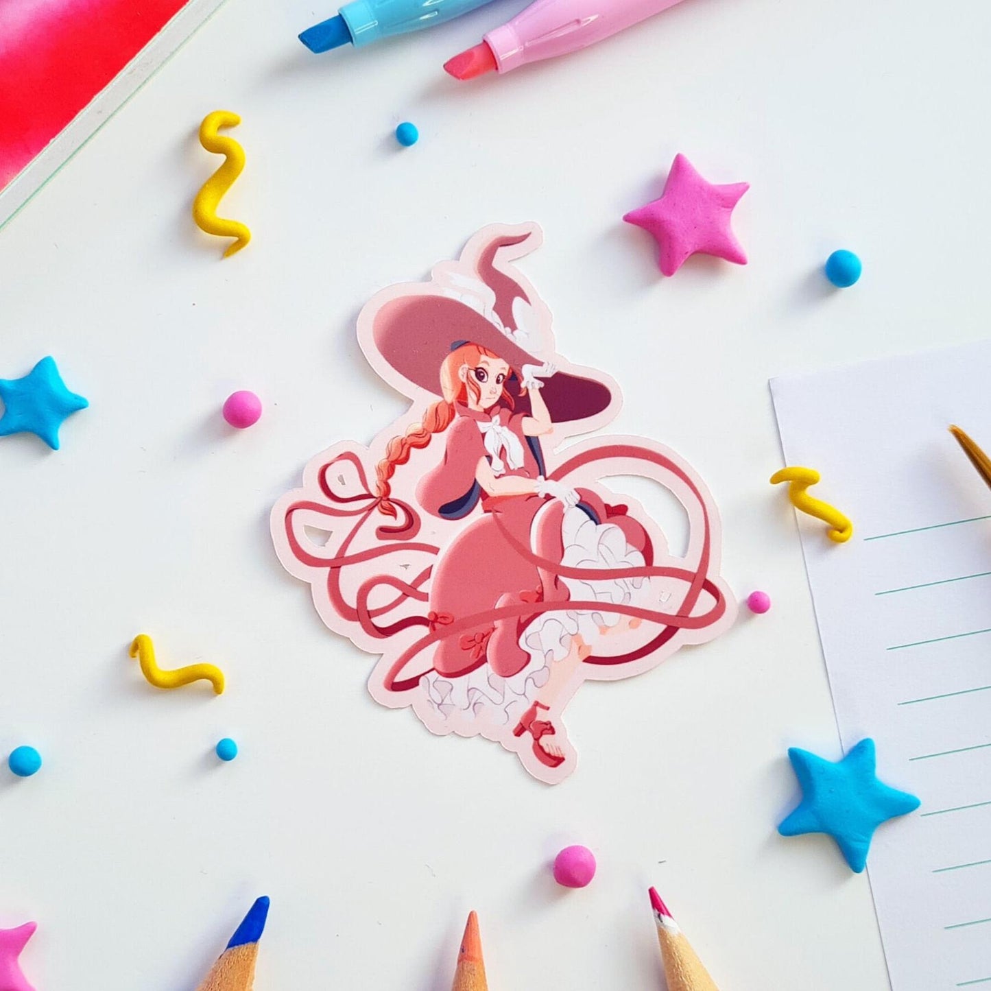 Pink Witch Sticker