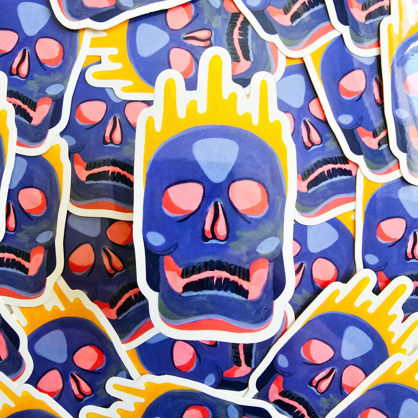 Purple Skull Sticker