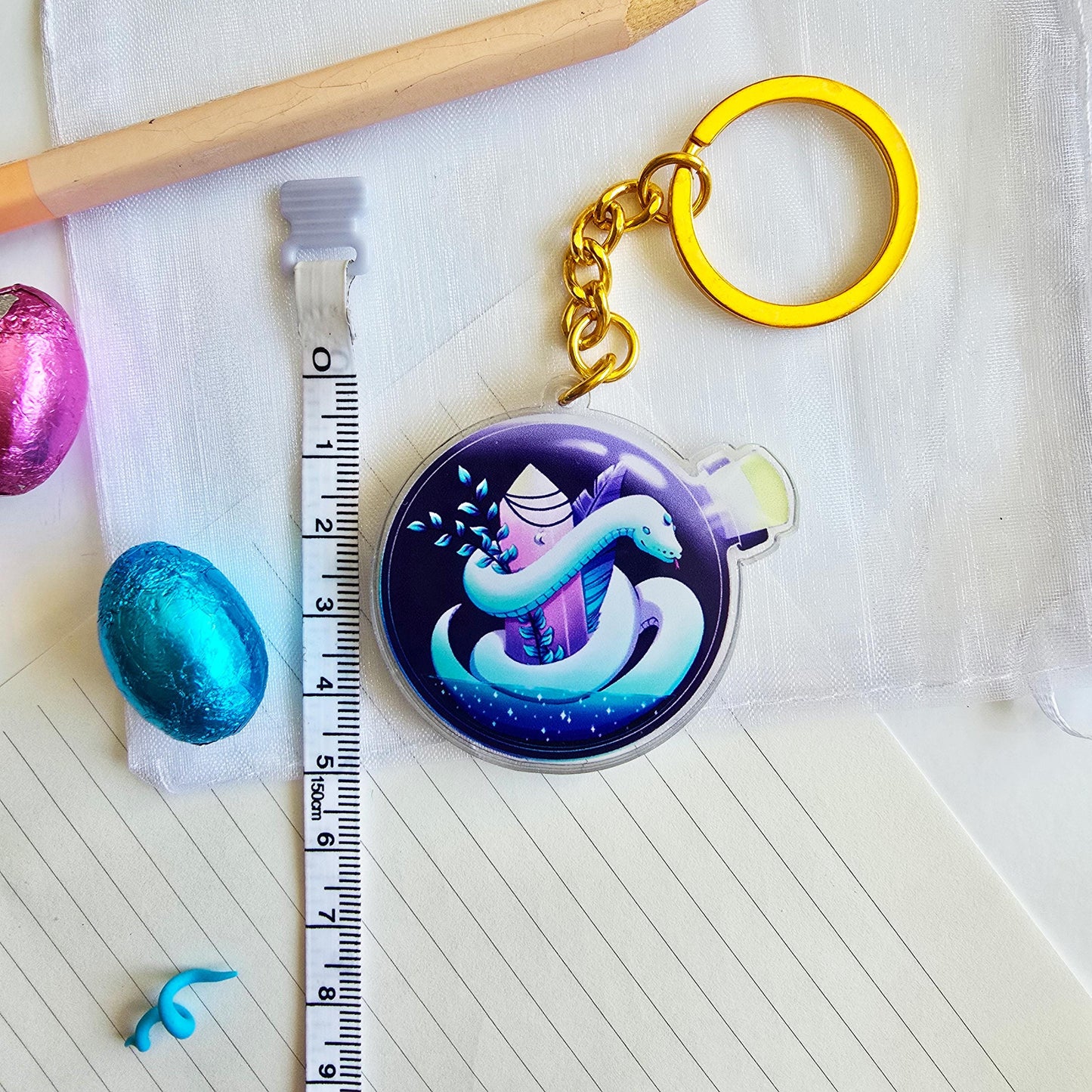 Magic Snake in a Bottle Keychain
