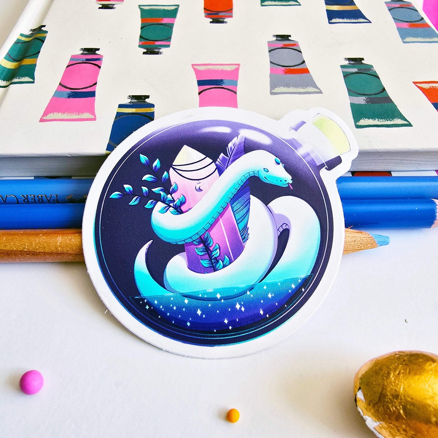 Mystical Snake in a Bottle Sticker