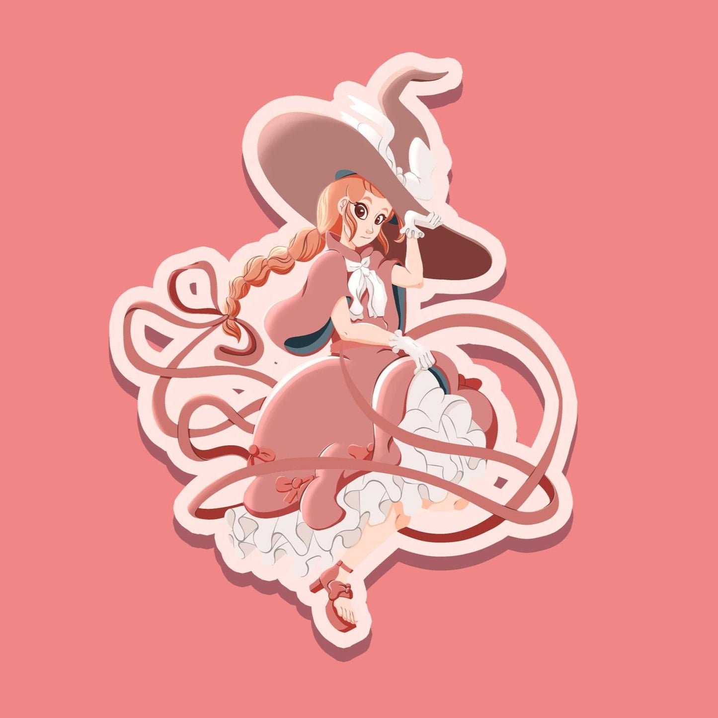 Pink Witch Sticker