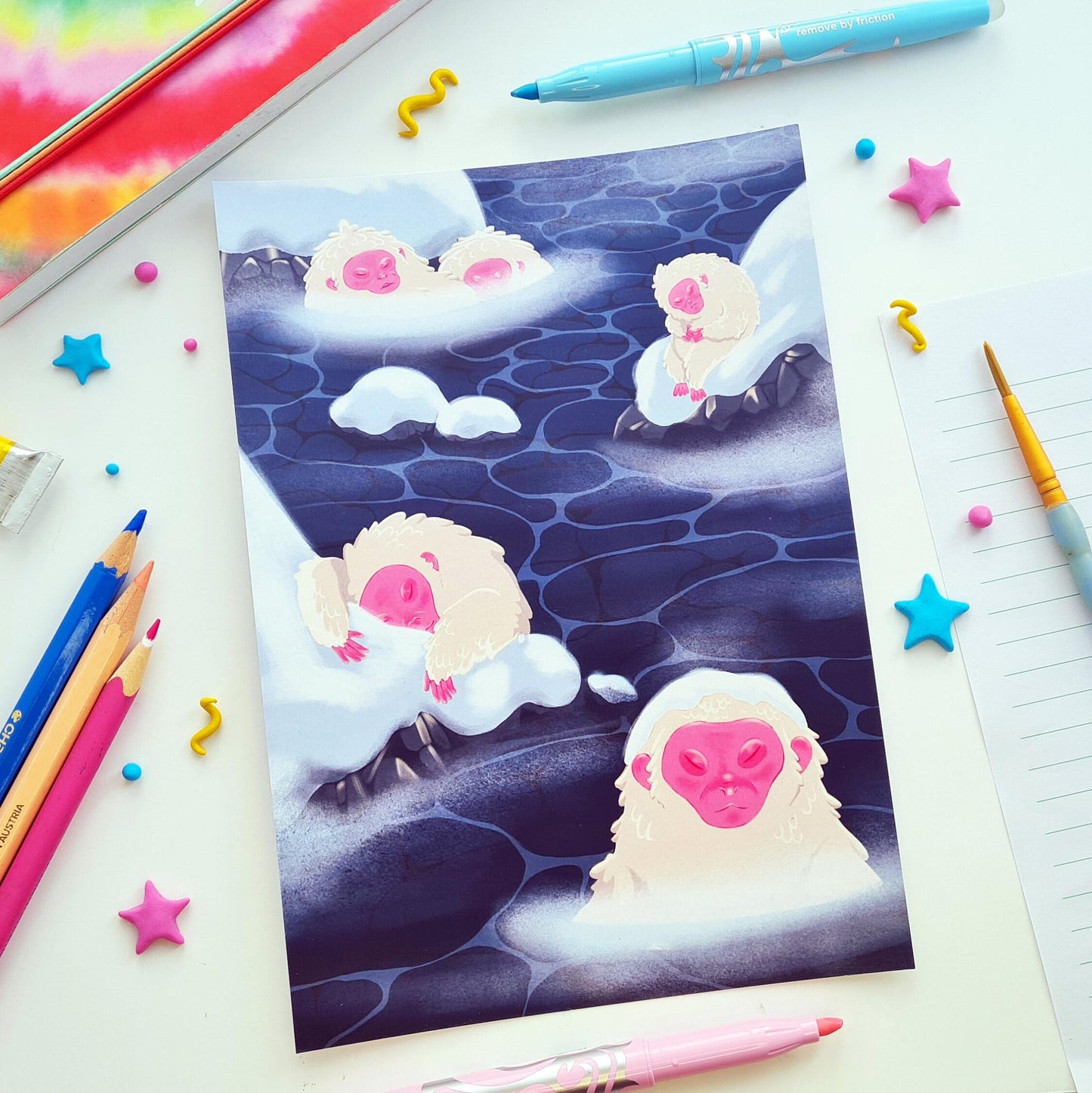 Japanese Snow Monkeys Art Print