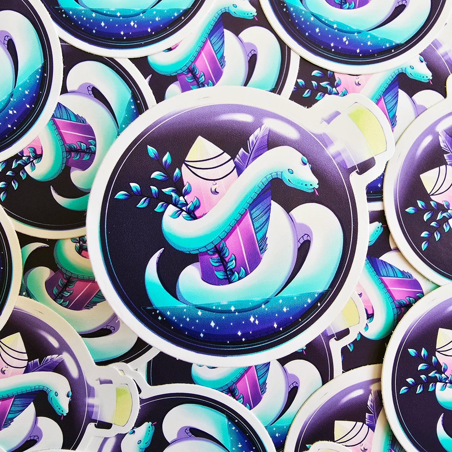Mystical Snake in a Bottle Sticker