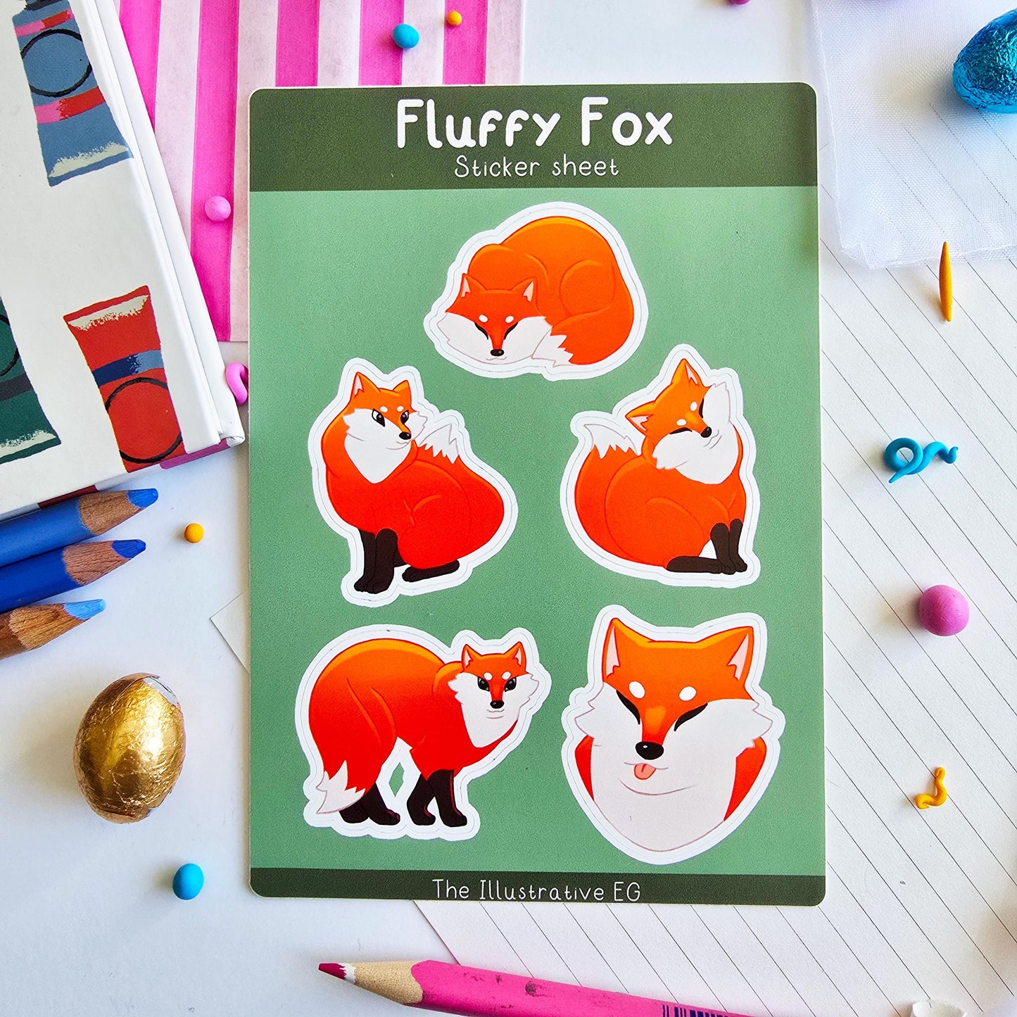 Fluffy Fox Sticker Sheet