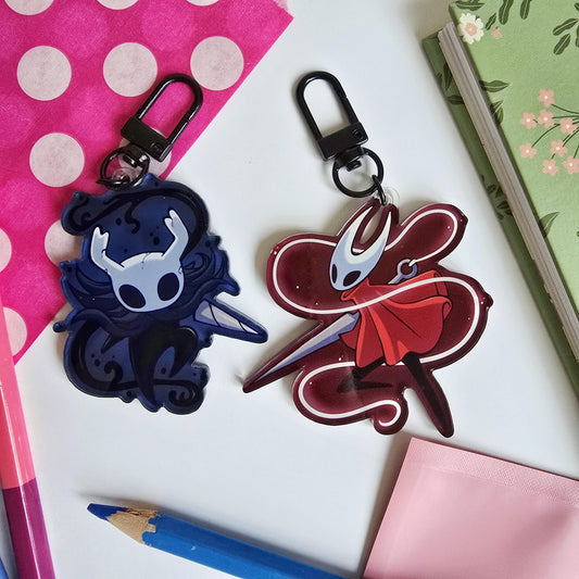 Hollow Knight Acrylic Keychain: The Knight and Hornet Keyring