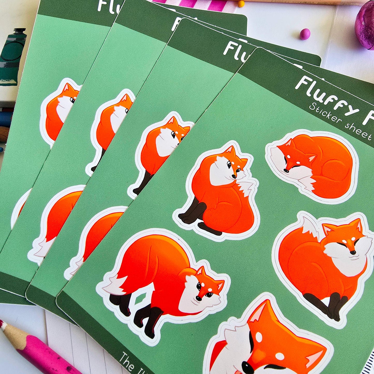 Fluffy Fox Sticker Sheet
