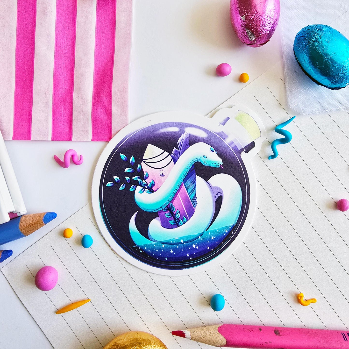 Mystical Snake in a Bottle Sticker