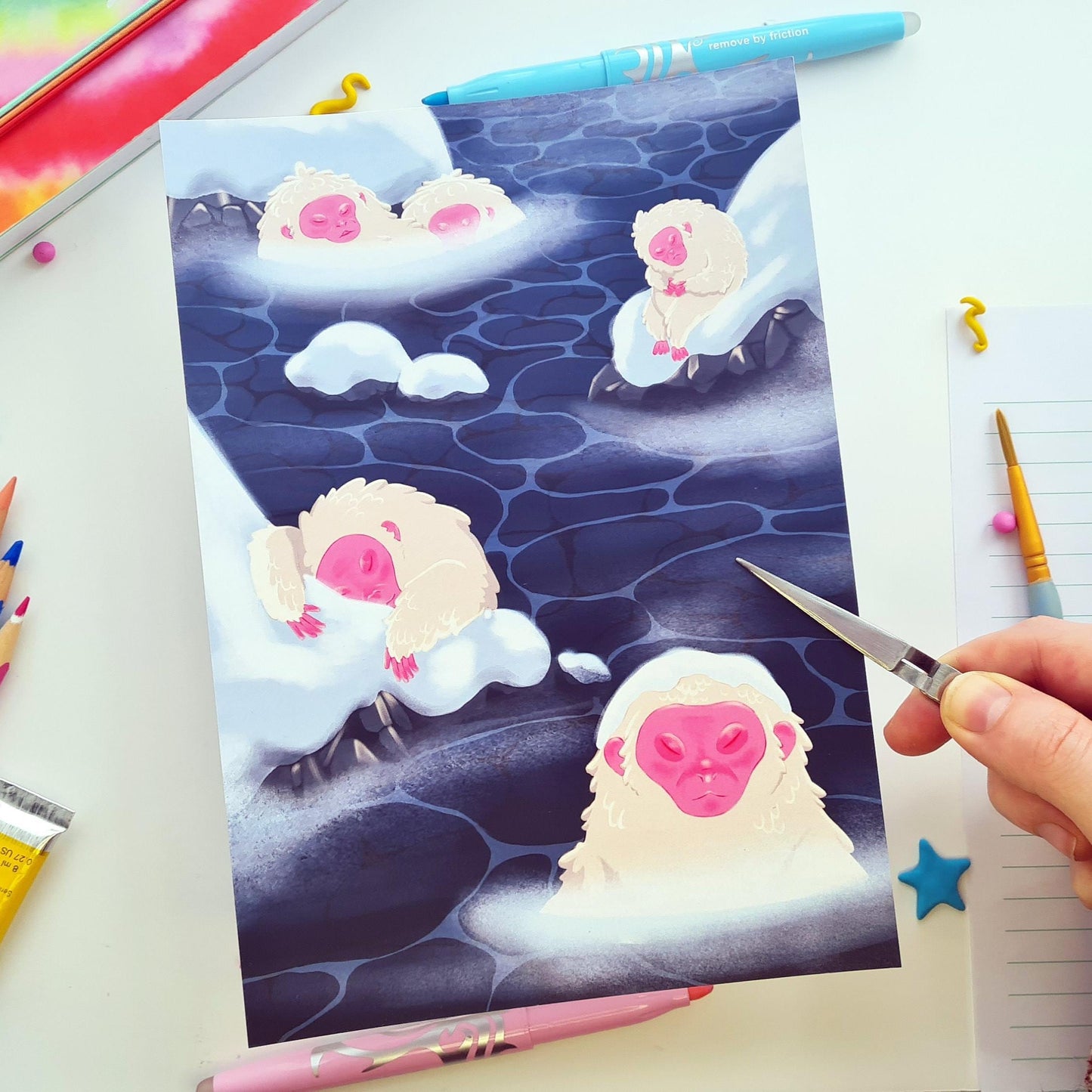 Japanese Snow Monkeys Art Print
