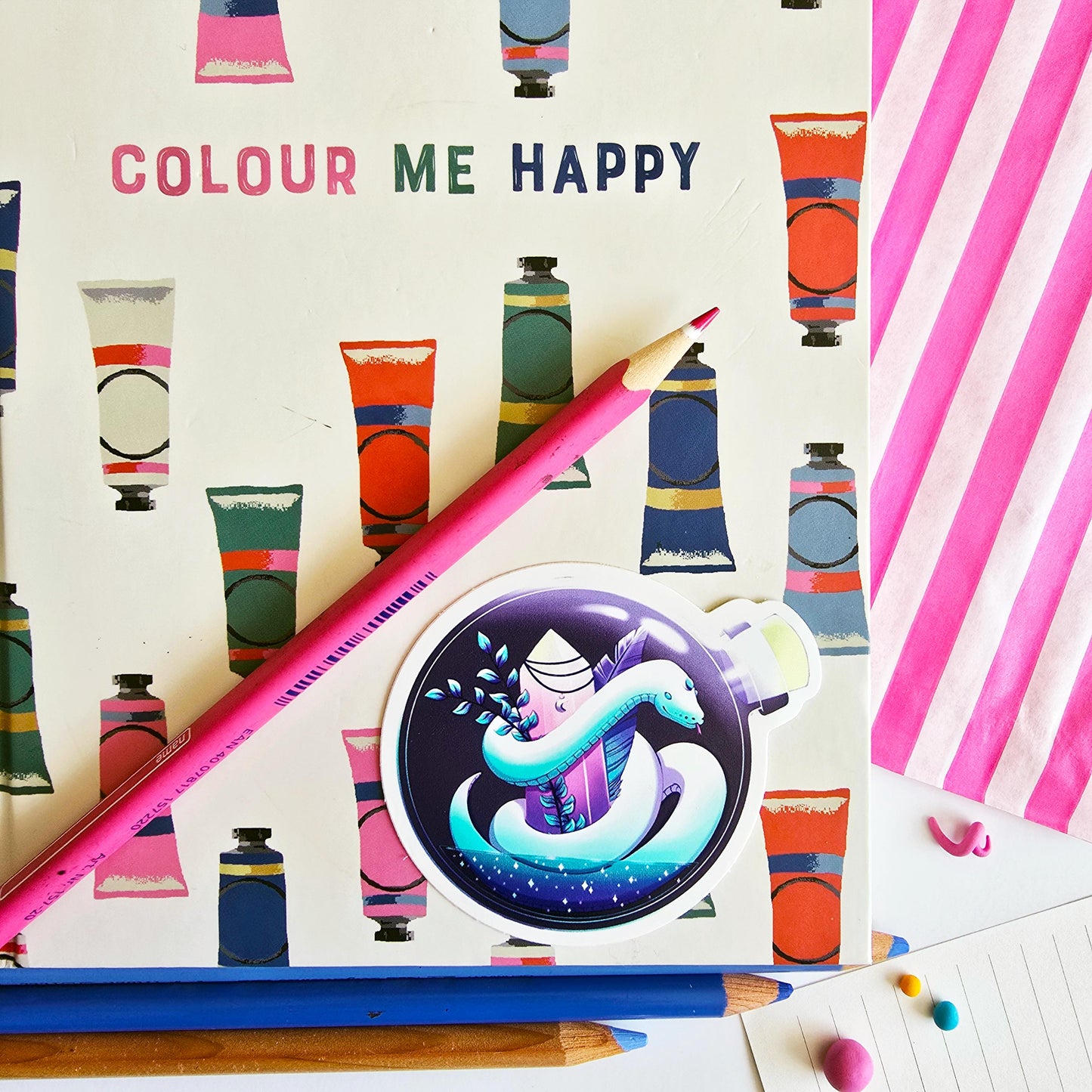 Mystical Snake in a Bottle Sticker