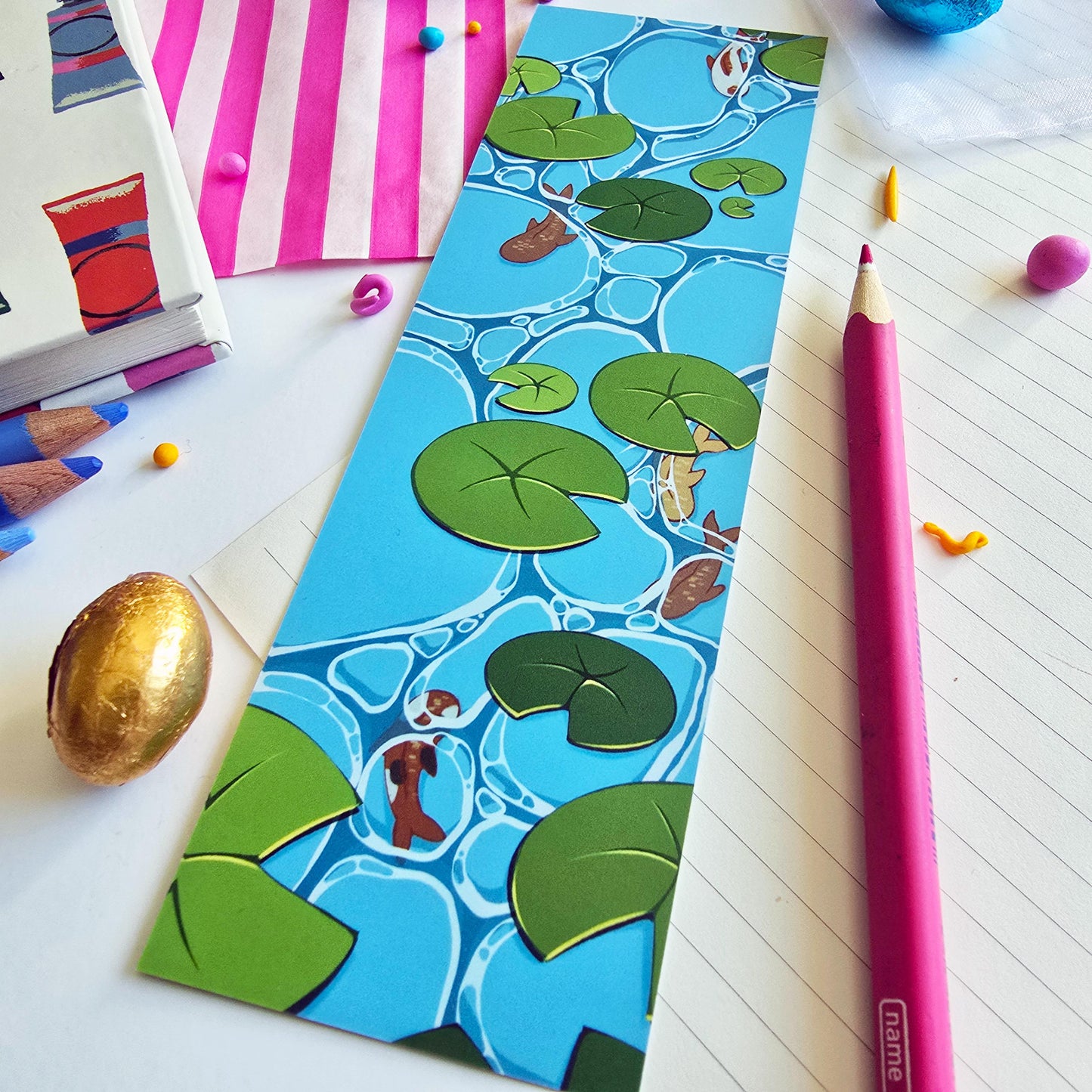 Lilypad Fish Pond Bookmark