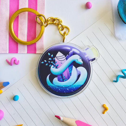 Magic Snake in a Bottle Keychain