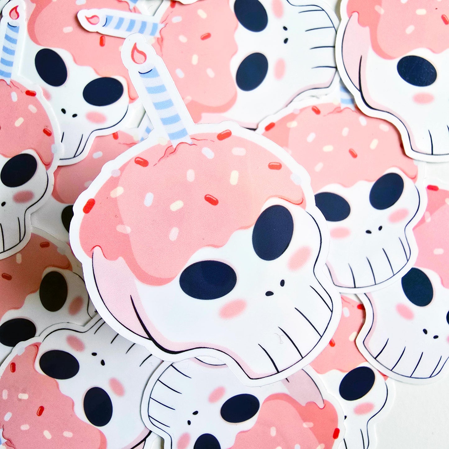 Pink Cupcake Skull Sticker