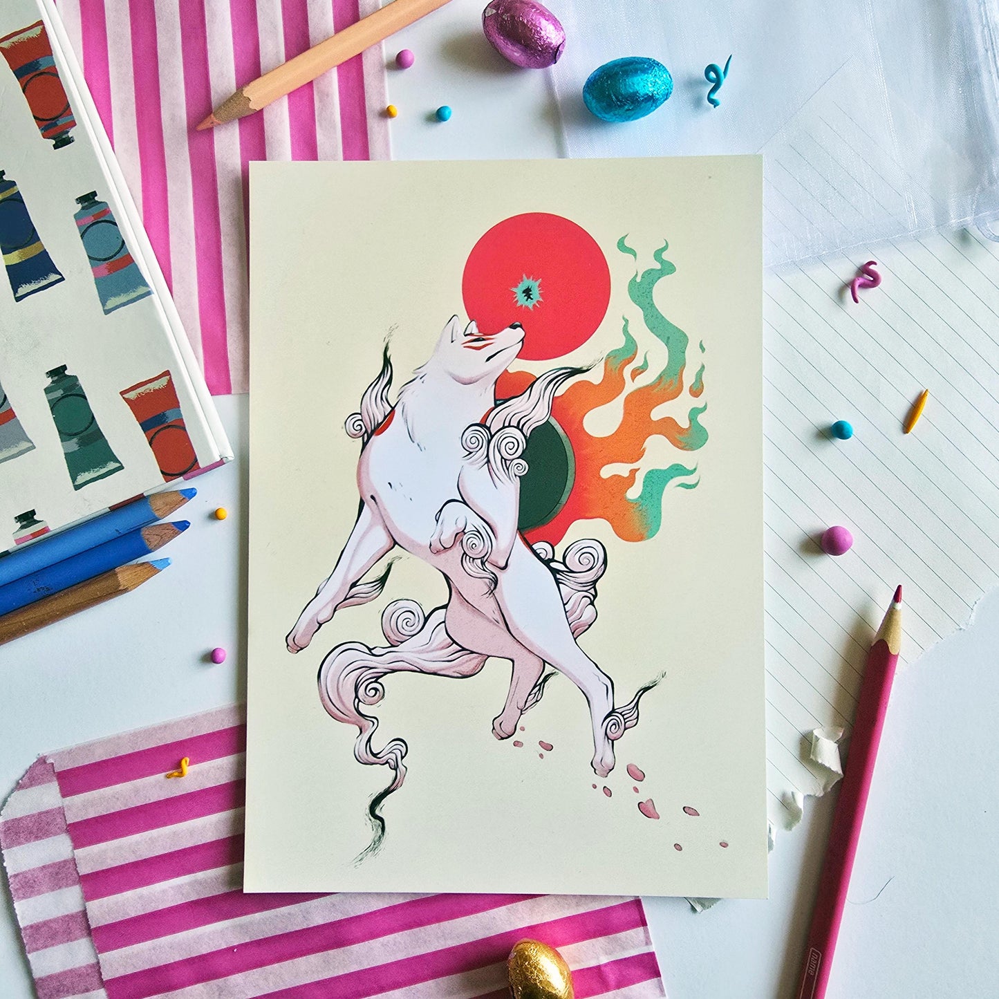 Okami Amaterasu Art Print