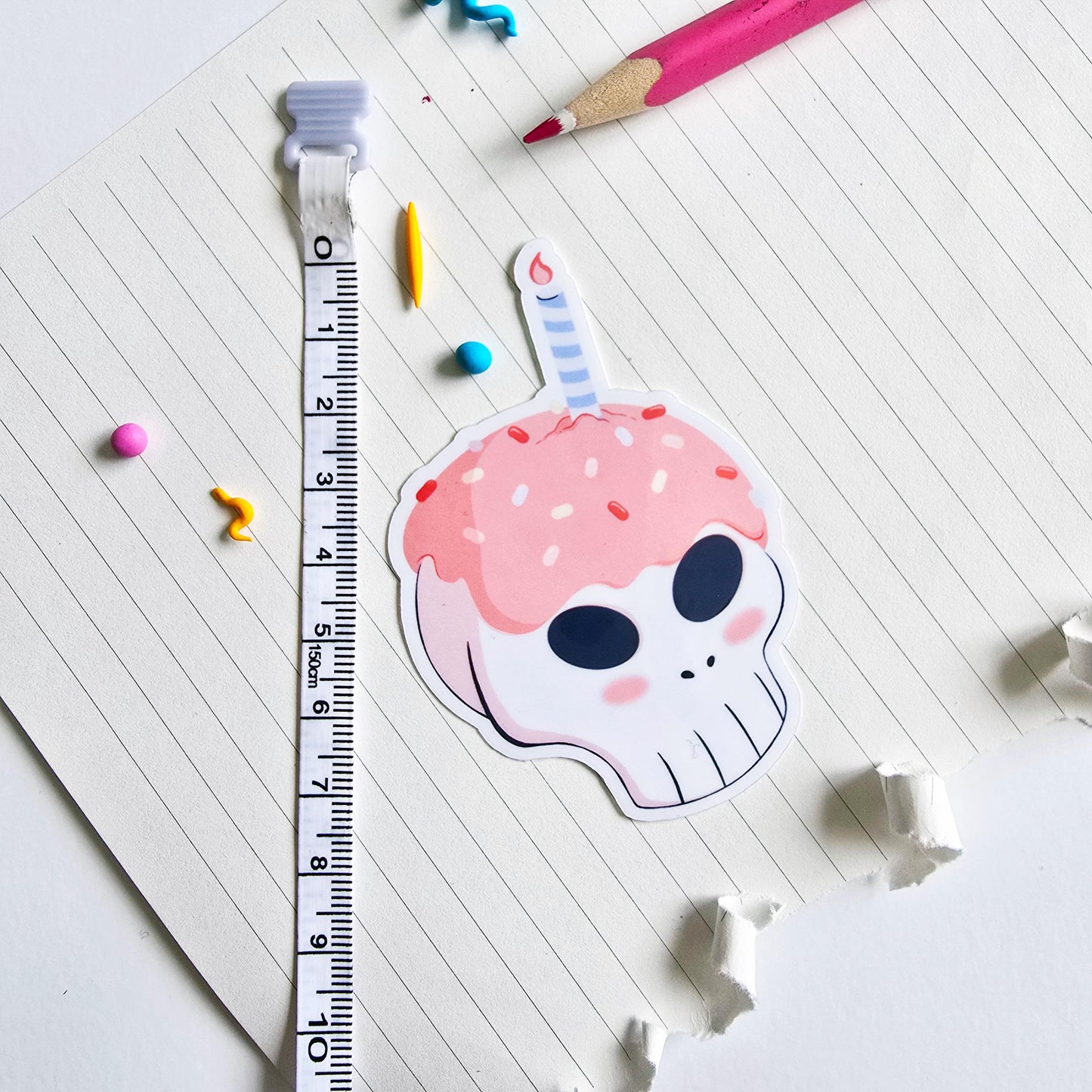 Pink Cupcake Skull Sticker