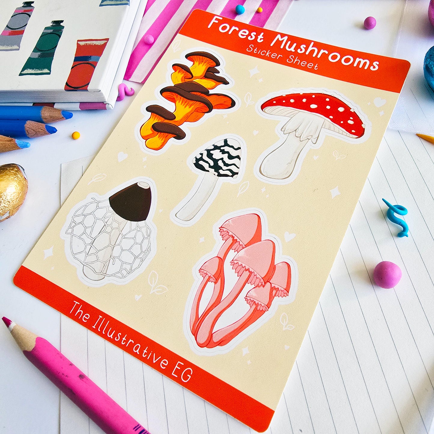 Forest Mushrooms Sticker Sheet