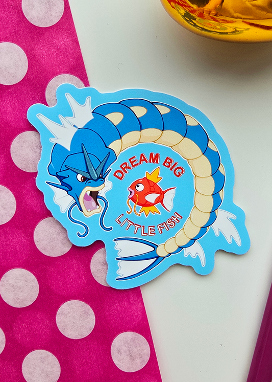 Dream Big Little Fish: Magikarp and Gyarados Sticker