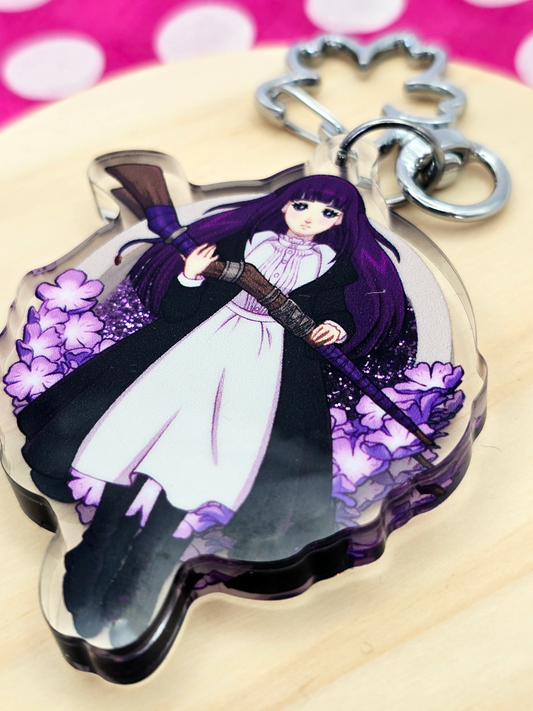Fern Glitter Shaker Keychain
