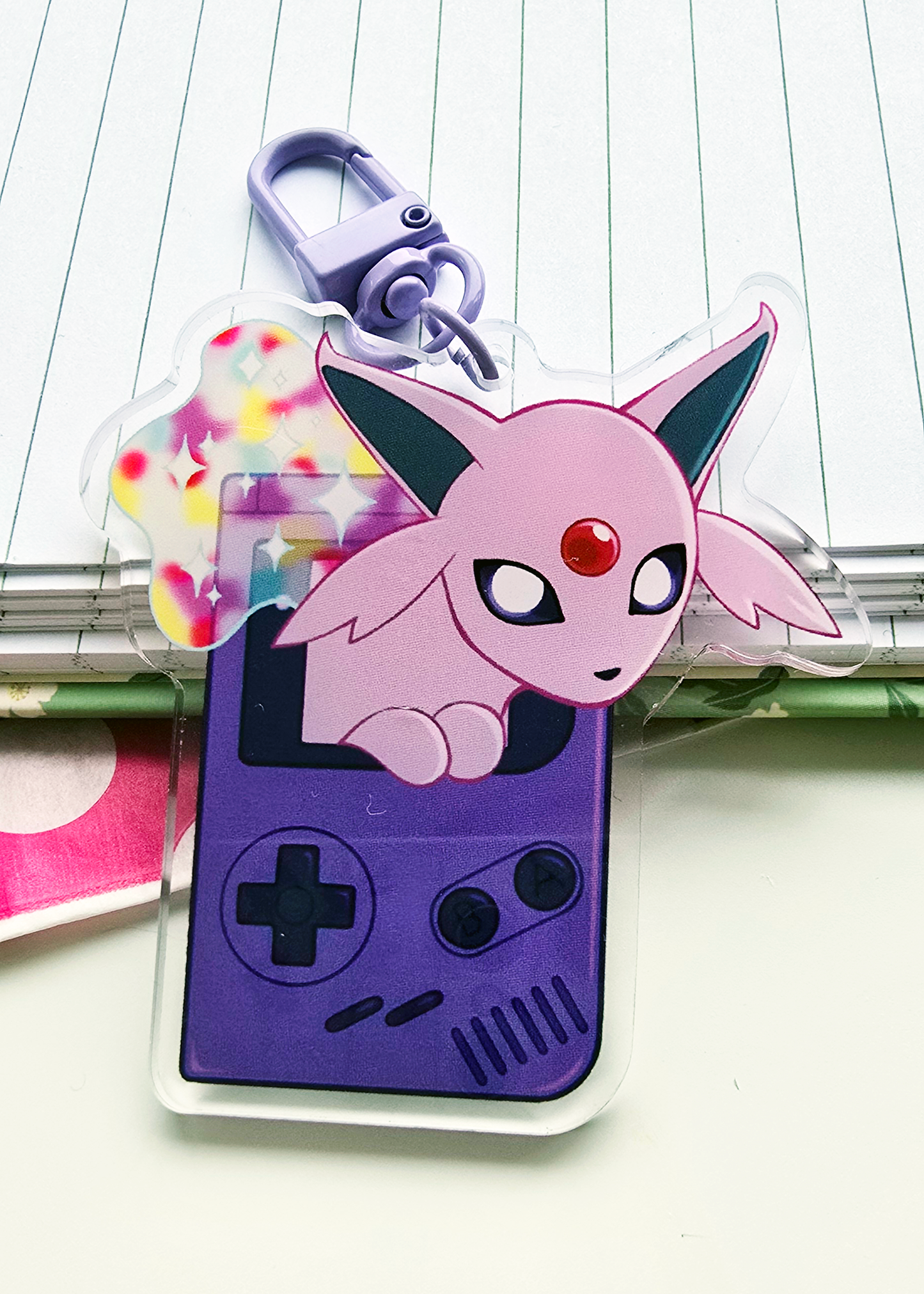 Gameboy Espeon Keychain