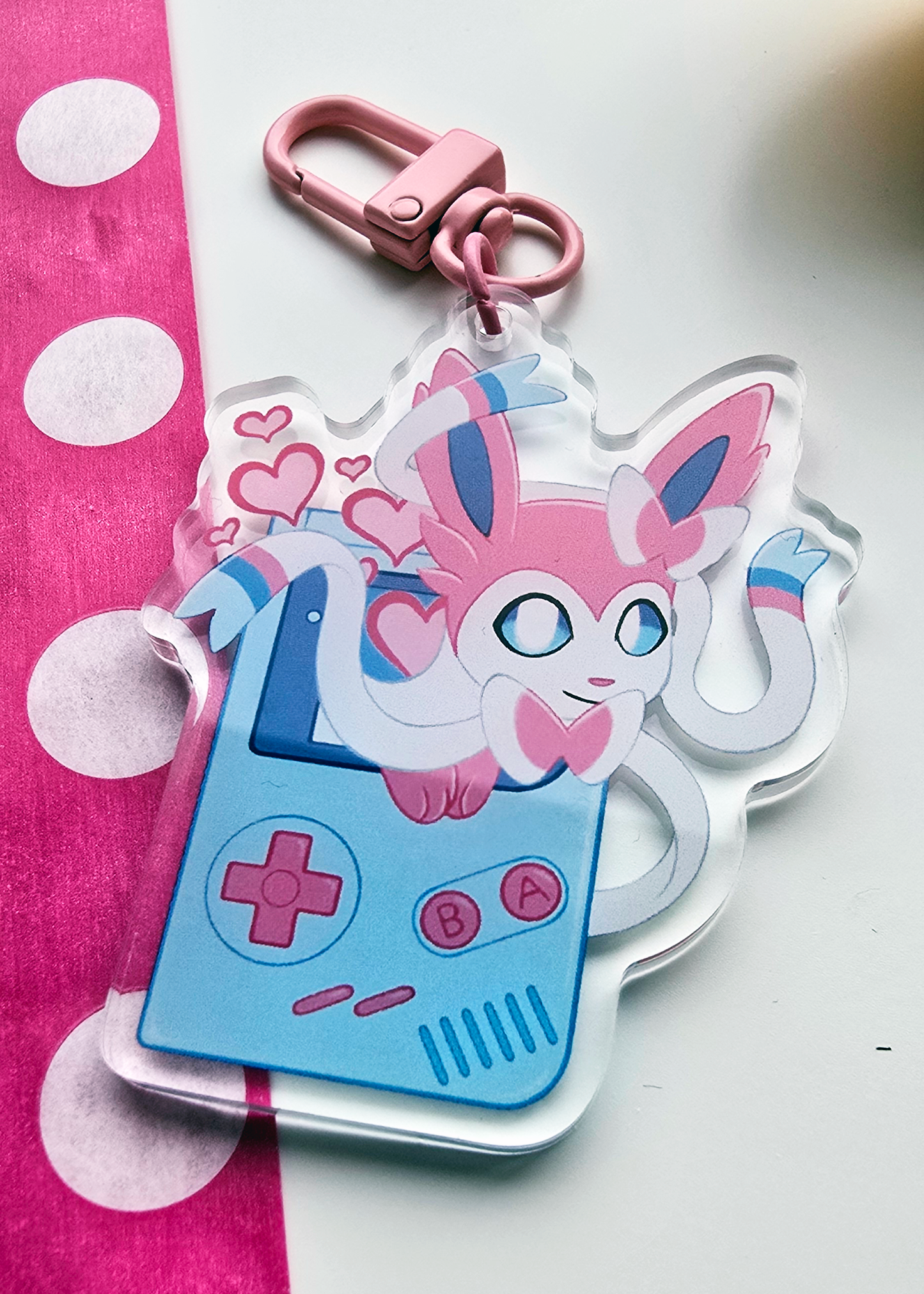 Gameboy Sylveon Keychain