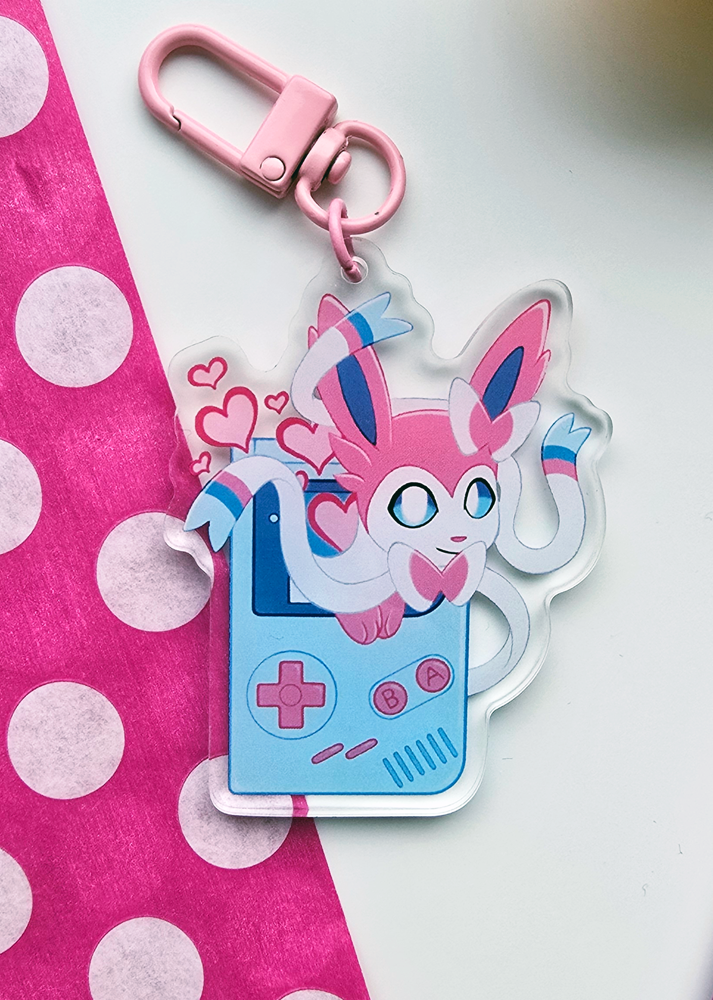 Gameboy Sylveon Keychain