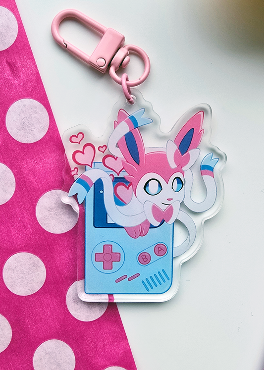 Gameboy Sylveon Keychain