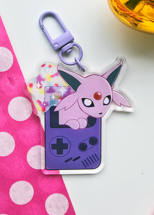 Gameboy Espeon Keychain
