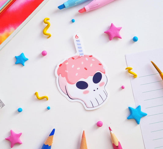 Pink Cupcake Skull Sticker