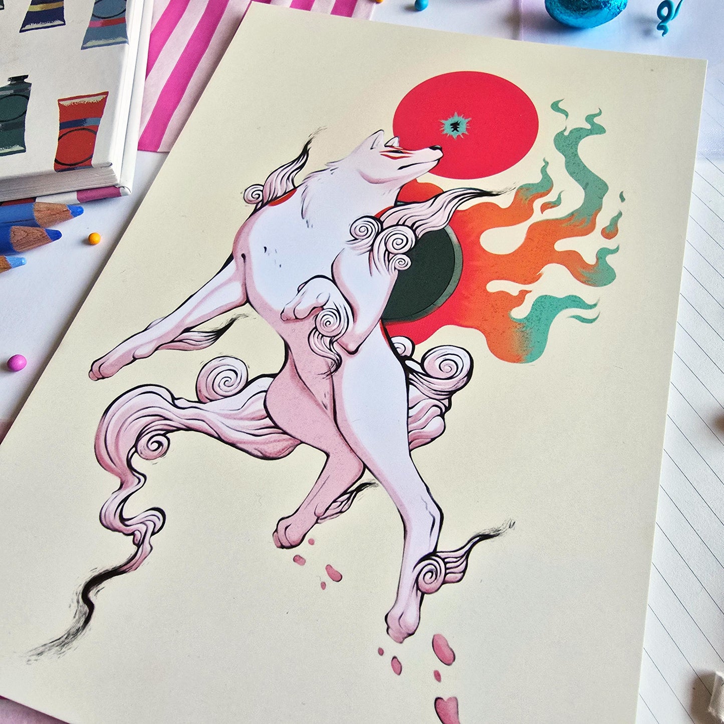 Okami Amaterasu Art Print