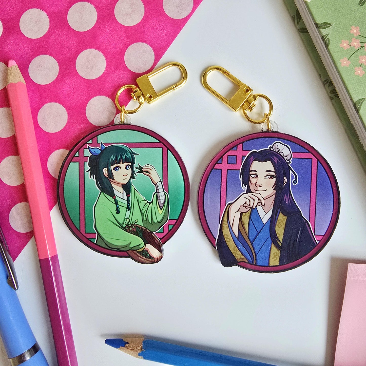 Apothecary Diaries Maomao and Jinshi Acrylic Keychain