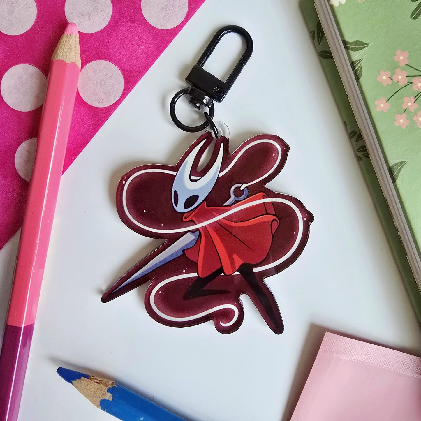 Hollow Knight Acrylic Keychain: The Knight and Hornet Keyring