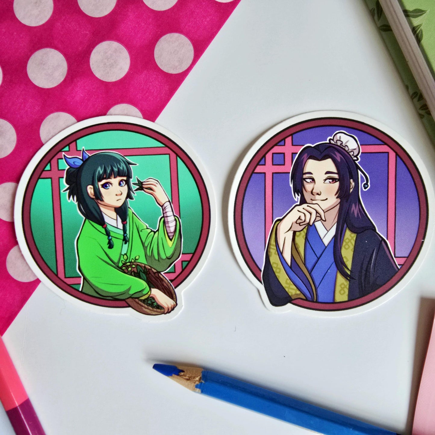 Apothecary Diaries Maomao and Jinshi Vinyl Sticker