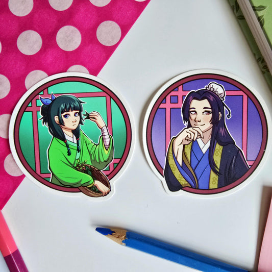 Apothecary Diaries Maomao and Jinshi Vinyl Sticker