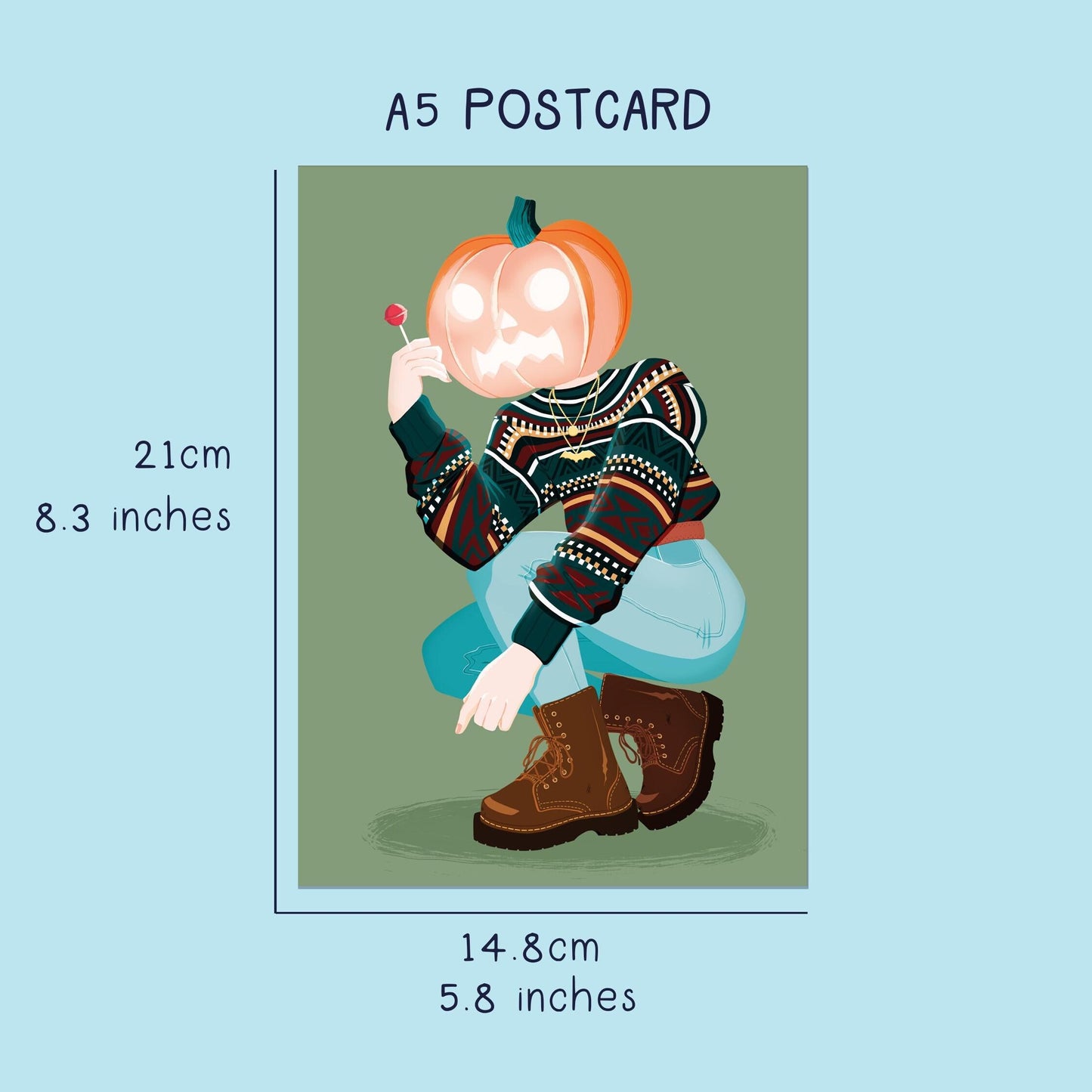 Pumpkin Head Girl Art Print