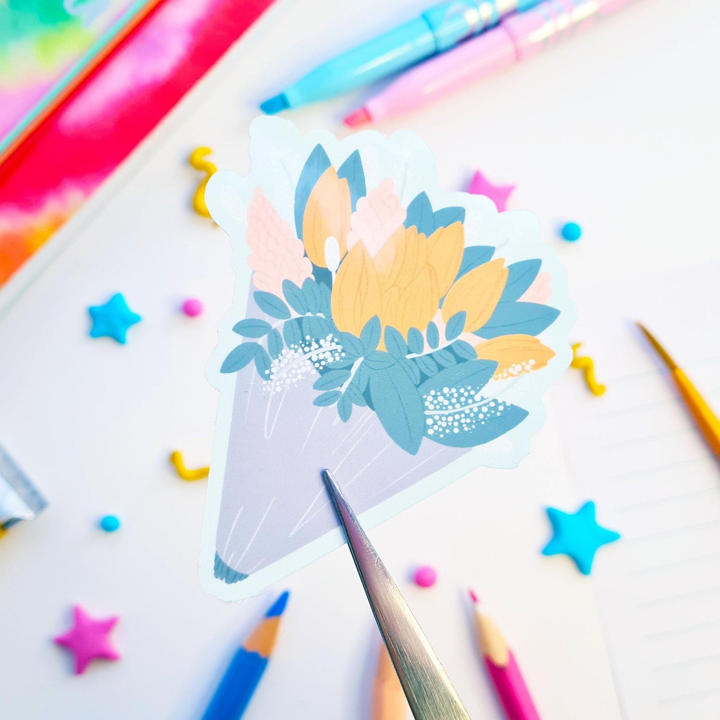 Spring Tulip Bouquet Sticker