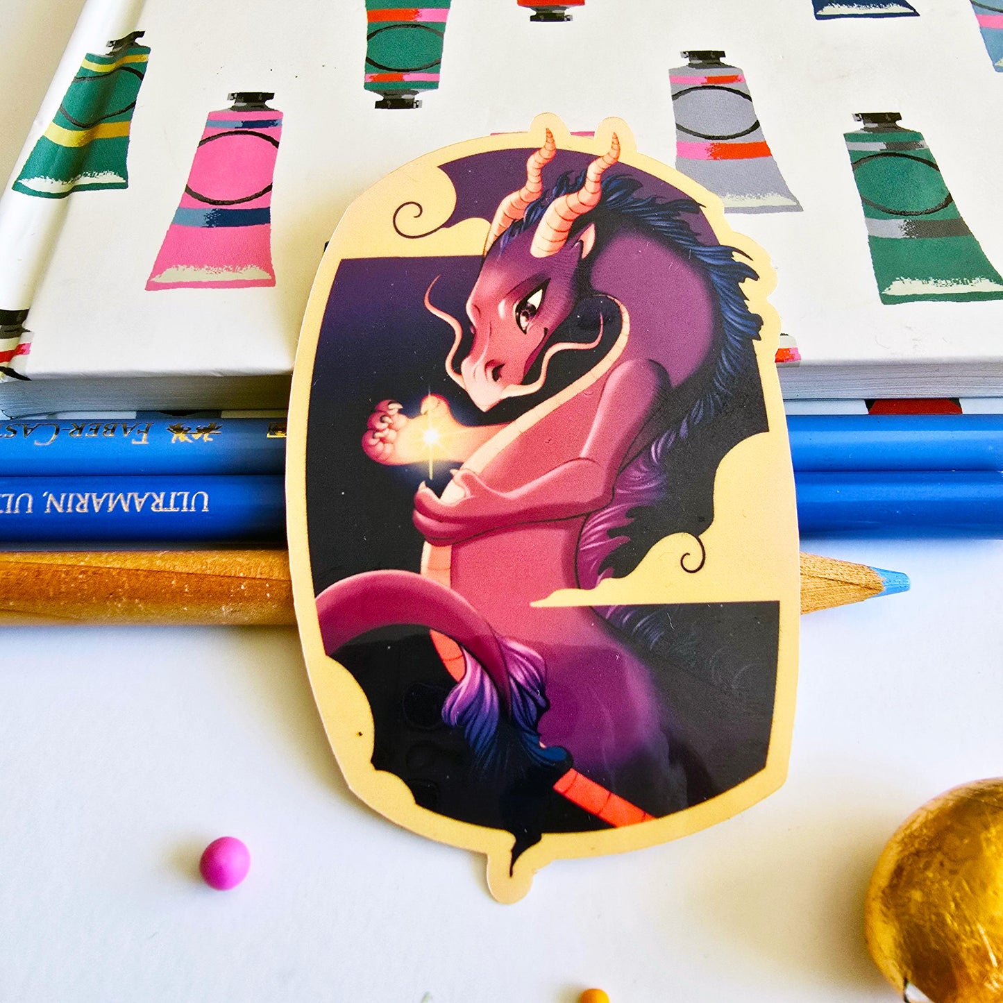 Cosmic Purple Dragon Sticker
