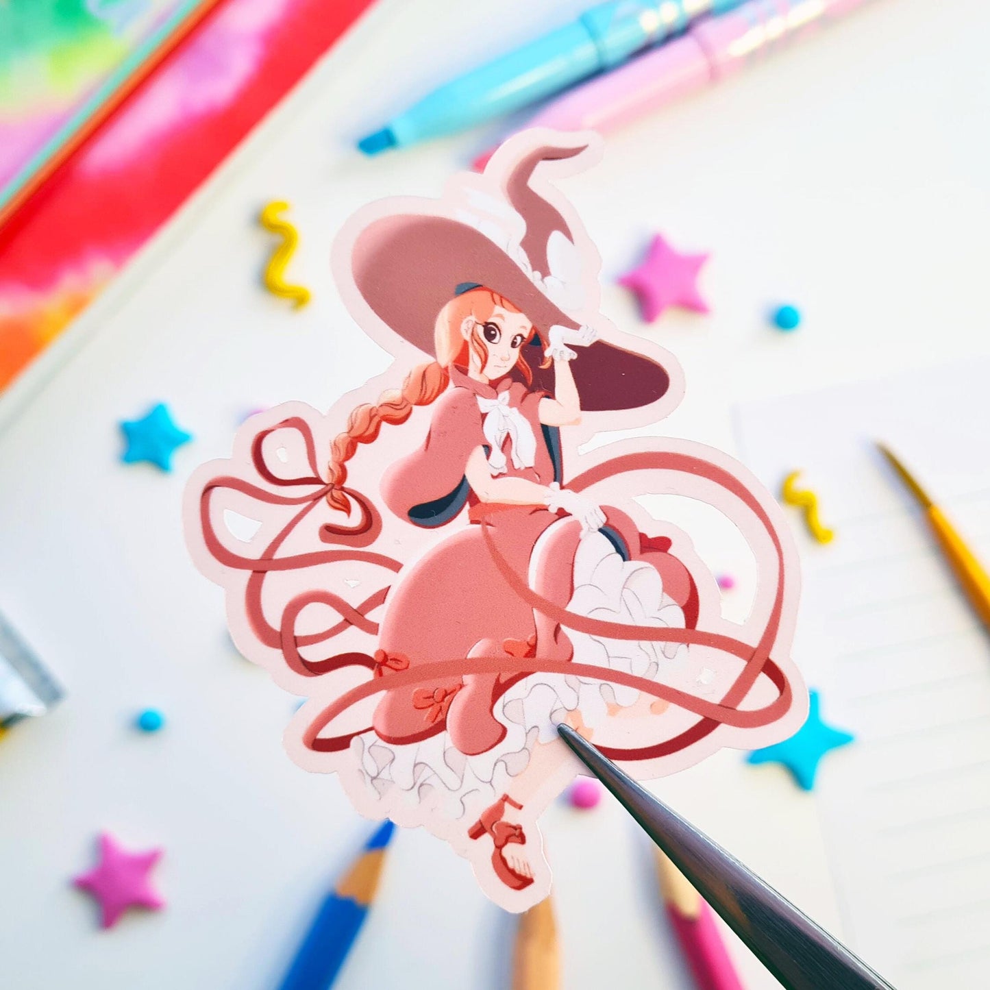 Pink Witch Sticker