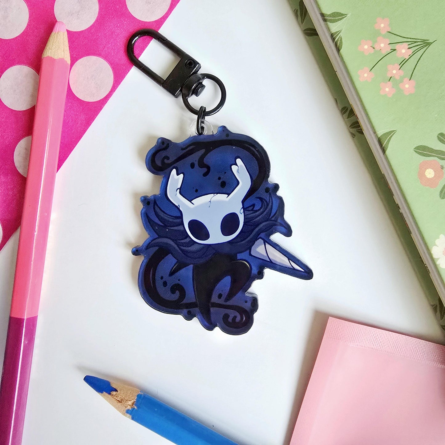 Hollow Knight Acrylic Keychain: The Knight and Hornet Keyring