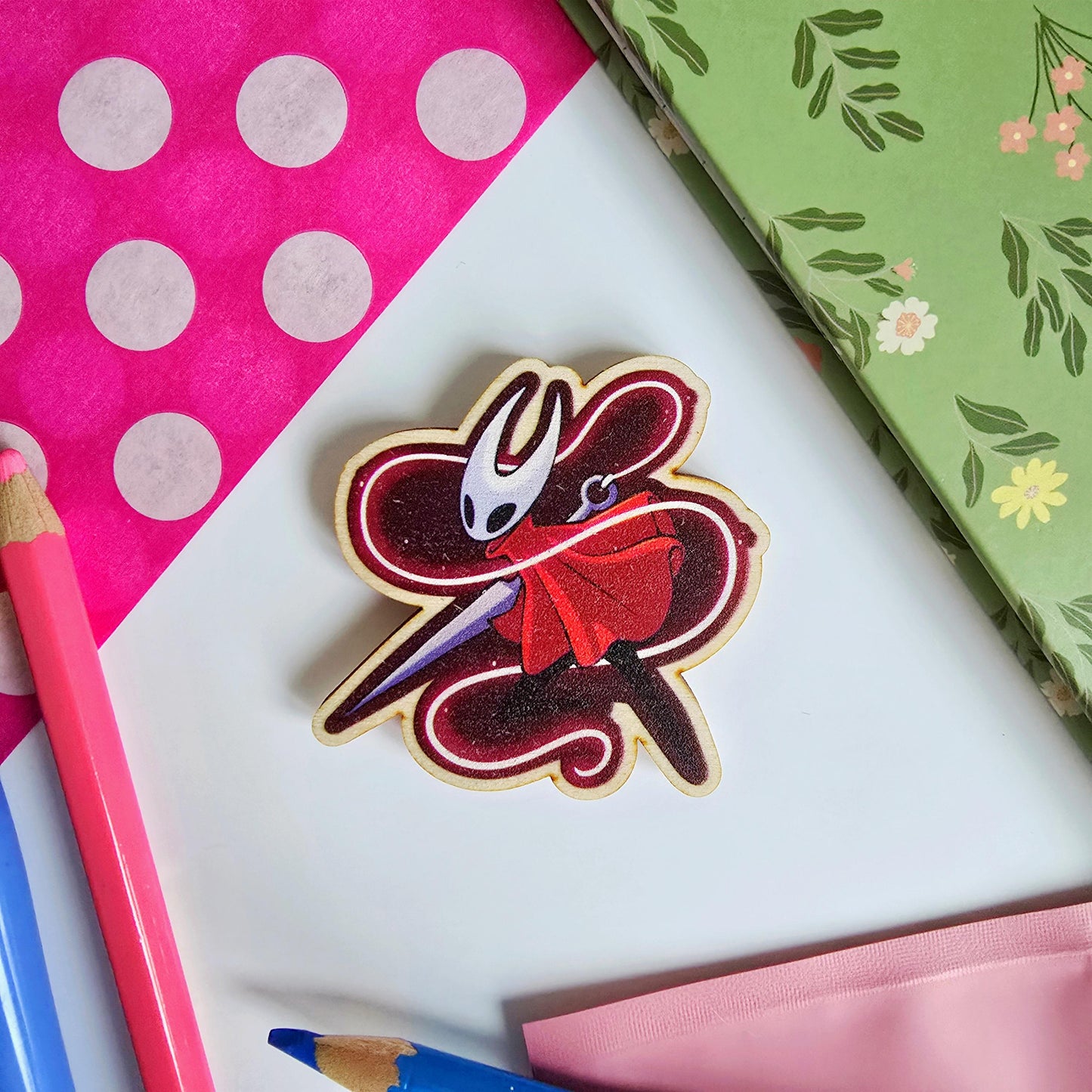 Hollow Knight and Silksong Wooden Magnets